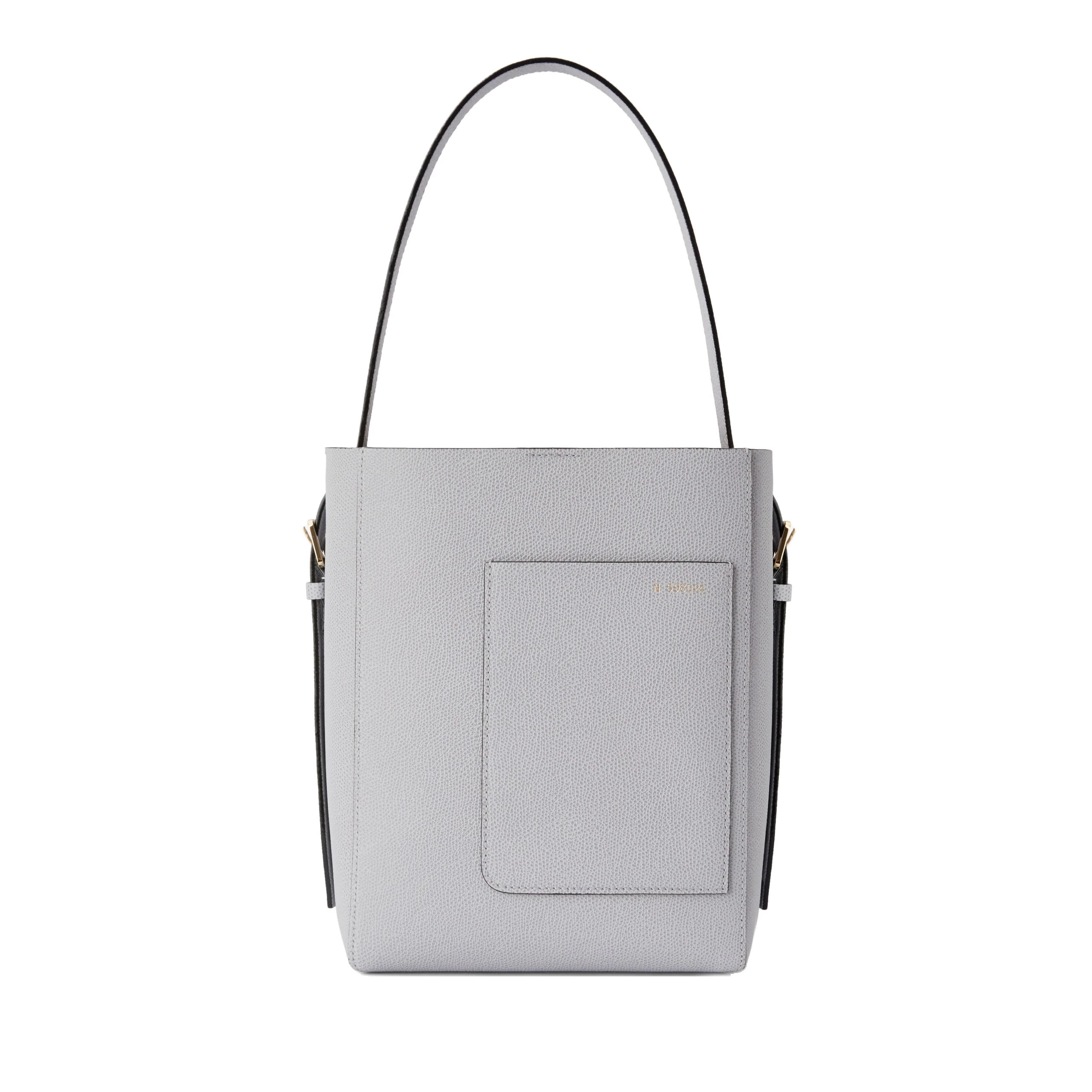 Valextra Soft Bucket Mini Bag in Stone Grey Valextra Soft Bucket Mini Bag in Stone Grey | Bucket Bags | Coveti