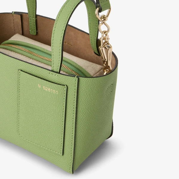 Valextra Soft Bucket Nano Bag in Aloe Green | Bucket Bags | Coveti
