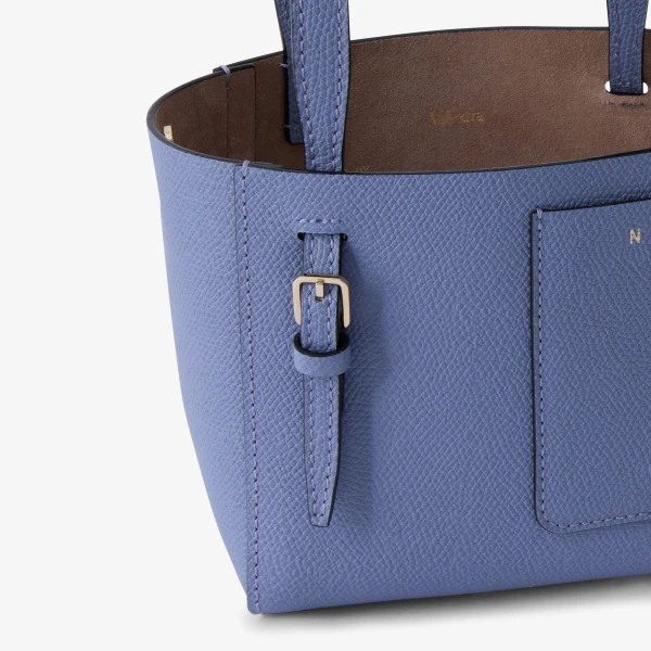 Valextra Soft Bucket Nano Bag in Hydrangea Blue | Bucket Bags | Coveti