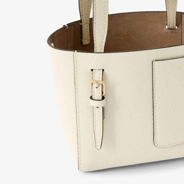 Valextra Soft Bucket Nano Bag in Pergamena White | Bucket Bags | Coveti