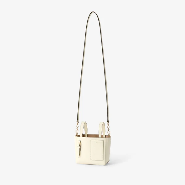 Valextra Soft Bucket Nano Bag in Pergamena White | Bucket Bags | Coveti