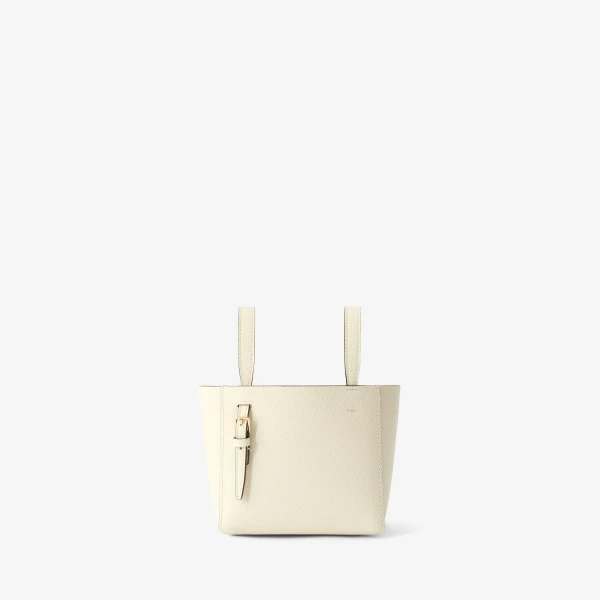 Valextra Soft Bucket Nano Bag in Pergamena White | Bucket Bags | Coveti