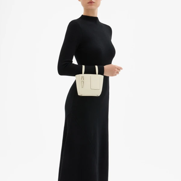 Valextra Soft Bucket Nano Bag in Pergamena White | Bucket Bags | Coveti