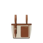 Valextra Soft Canvas Bucket Micro Bag in Sand, Chocolate Brown, Camel Brown and Cashmere Beige | Bucket Bags | Coveti