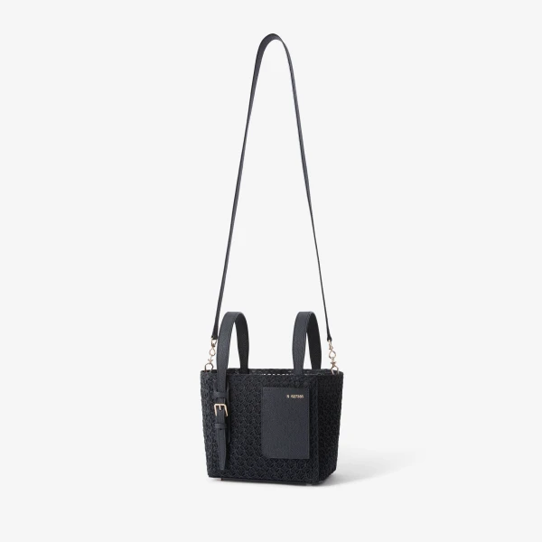 Valextra Soft Merletto Bucket Micro Bag in Black | Bucket Bags | Coveti
