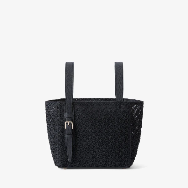 Valextra Soft Merletto Bucket Micro Bag in Black | Bucket Bags | Coveti