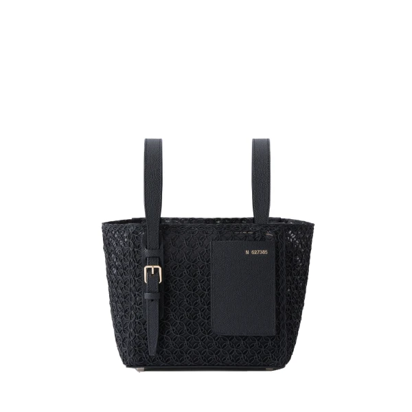Soft Merletto Bucket Micro Bag in Black