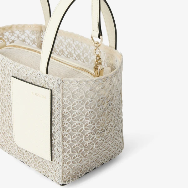 Valextra Soft Merletto Bucket Micro Bag in Pergamena White | Bucket Bags | Coveti