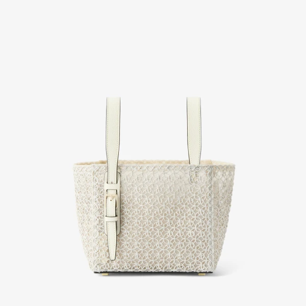 Valextra Soft Merletto Bucket Micro Bag in Pergamena White | Bucket Bags | Coveti