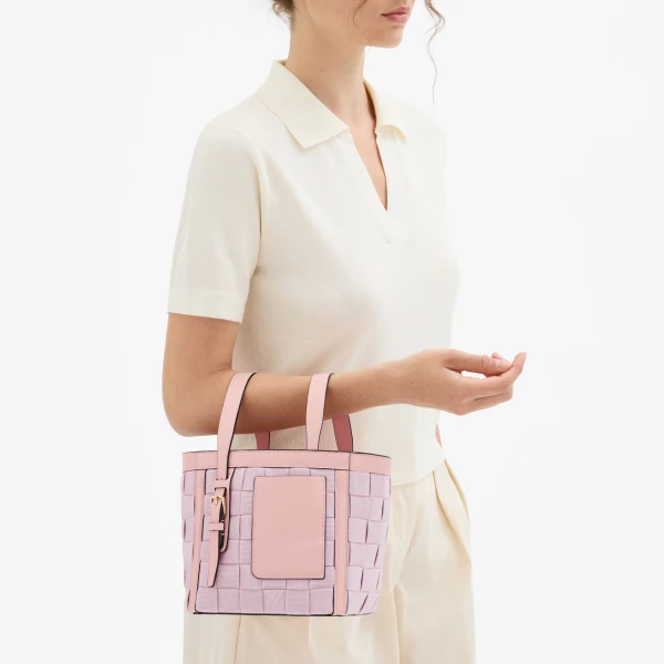 Valextra Soft Picnic Bucket Micro Bag in Peony Pink | Bucket Bags | Coveti