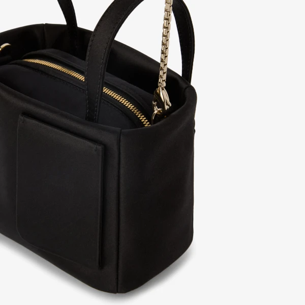 Valextra Soft Satin Bucket Nano Bag in Black | Bucket Bags | Coveti