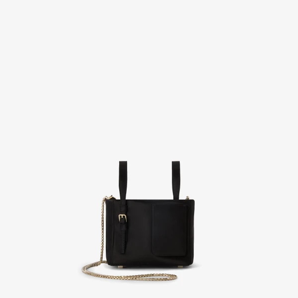 Valextra Soft Satin Bucket Nano Bag in Black | Bucket Bags | Coveti