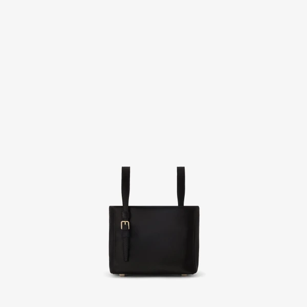 Valextra Soft Satin Bucket Nano Bag in Black | Bucket Bags | Coveti