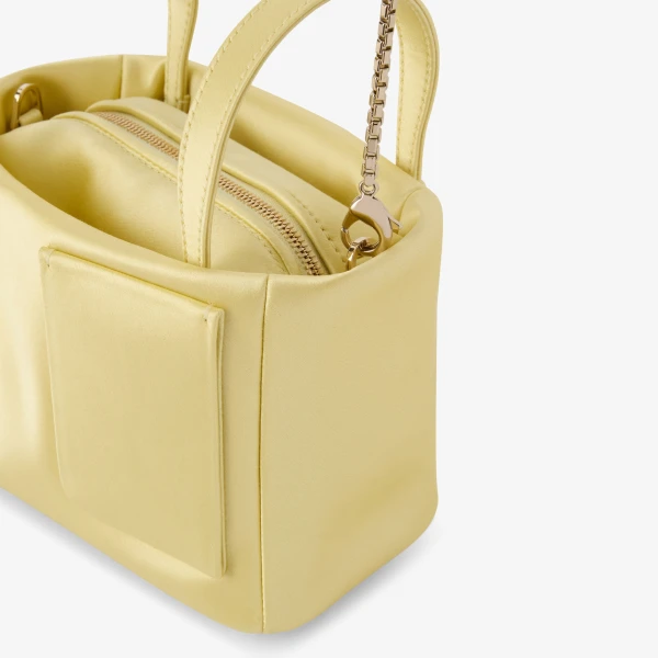 Valextra Soft Satin Bucket Nano Bag in Mimosa Yellow | Bucket Bags | Coveti