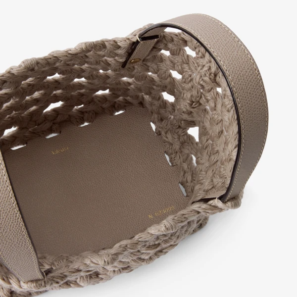 Valextra Soft Sportami Via Bucket Micro Bag in Nude Pink | Bucket Bags | Coveti