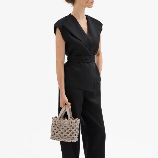 Valextra Soft Sportami Via Bucket Micro Bag in Nude Pink | Bucket Bags | Coveti