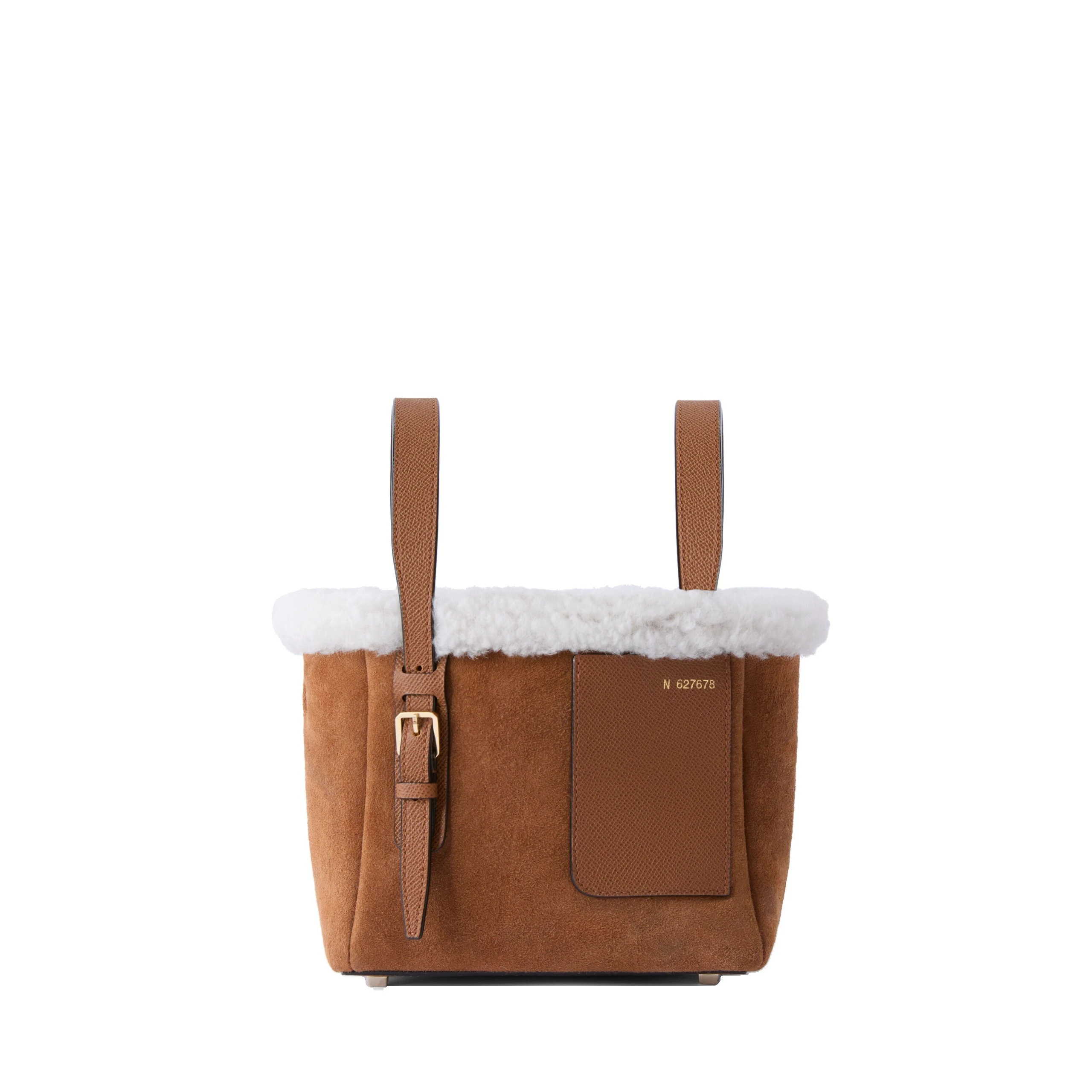 Valextra Soft Suede Shearling Bucket Micro Bag in Chocolate Brown Valextra Soft Suede Shearling Bucket Micro Bag in Chocolate Brown | Bucket Bags | Coveti
