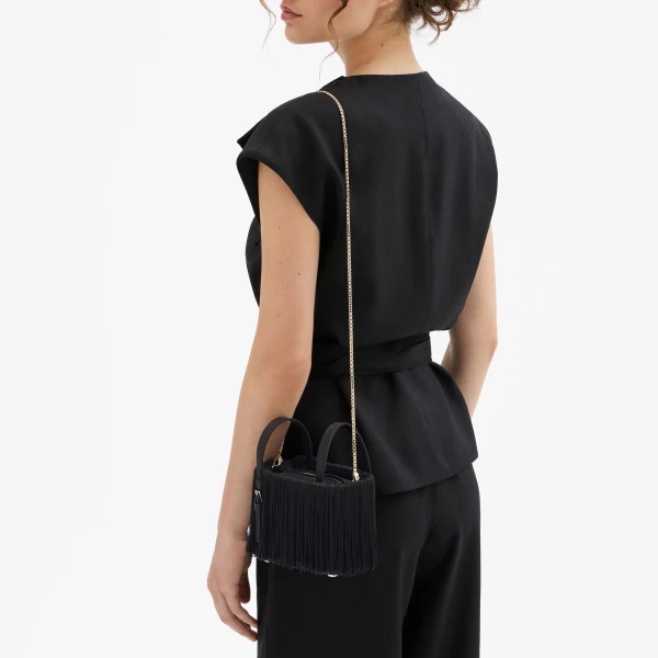 Valextra Soft Swing Bucket Nano Bag in Black | Bucket Bags | Coveti