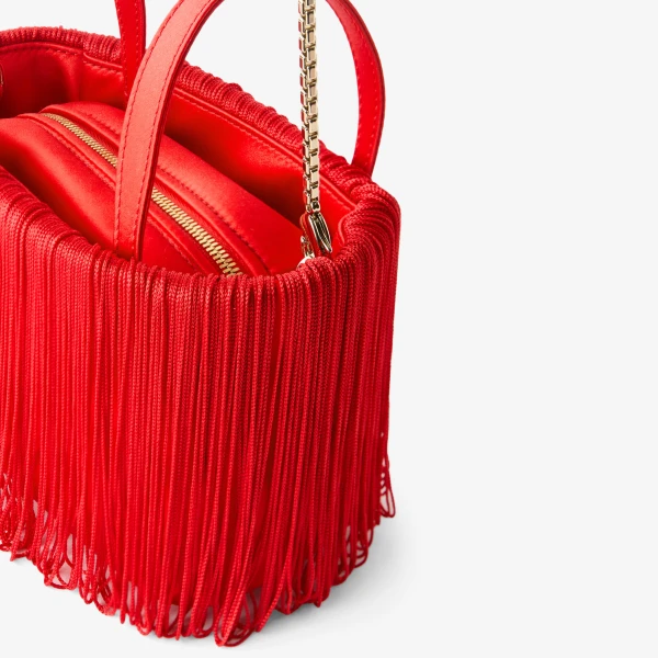 Valextra Soft Swing Bucket Nano Bag in Crimson Red | Bucket Bags | Coveti