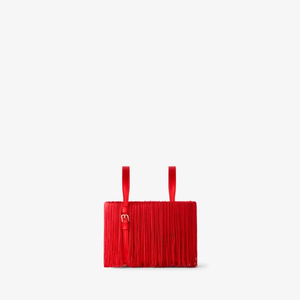 Valextra Soft Swing Bucket Nano Bag in Crimson Red | Bucket Bags | Coveti