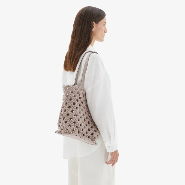 Valextra Sportami Via Shopping Bag in Nude Pink | Totes & Top-Handle Bags | Coveti
