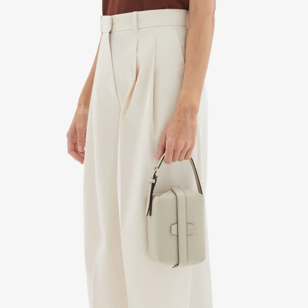 Valextra Tric Trac Bag in Linen Grey | Shoulder & Crossbody Bags | Coveti