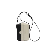 Valextra Tric Trac Intarsia Contrasto Bag in Pergamena White and Black | Shoulder & Crossbody Bags | Coveti