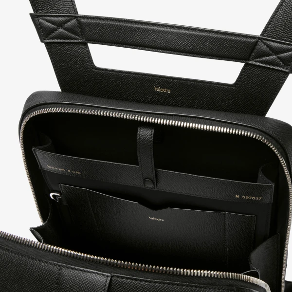 Valextra V-Line Backpack in Black | Men Bags | Coveti