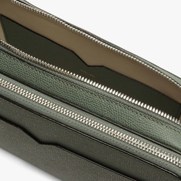 Valextra V-Line Bum Bag in Musk Green | Men Bags | Coveti