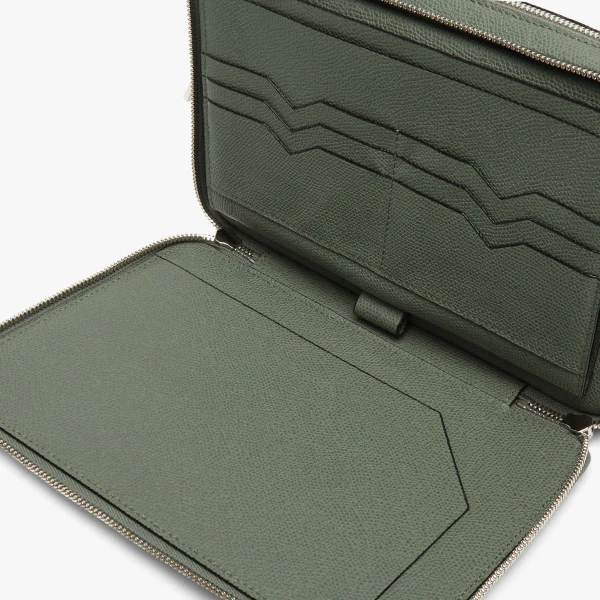 Valextra V-Line Bum Bag in Musk Green | Men Bags | Coveti