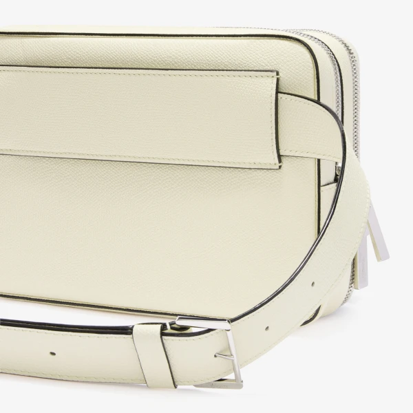 Valextra V-Line Bum Bag in Pergamena White | Men Bags | Coveti