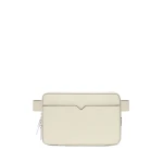Valextra V-Line Bum Bag in Pergamena White | Men Bags | Coveti