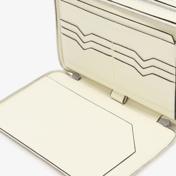 Valextra V-Line Bum Bag in Pergamena White | Men Bags | Coveti