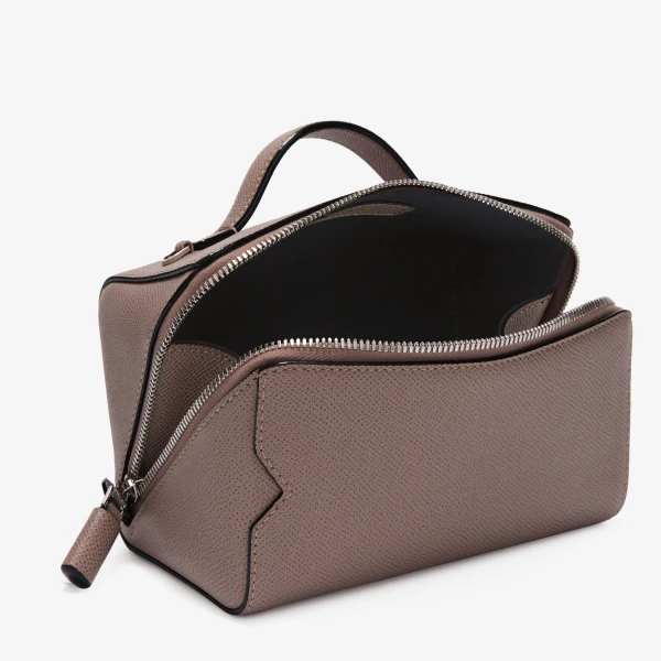 Valextra V-Line Crossbody Vanity Bag in Sahara Brown | Shoulder & Crossbody Bags | Coveti