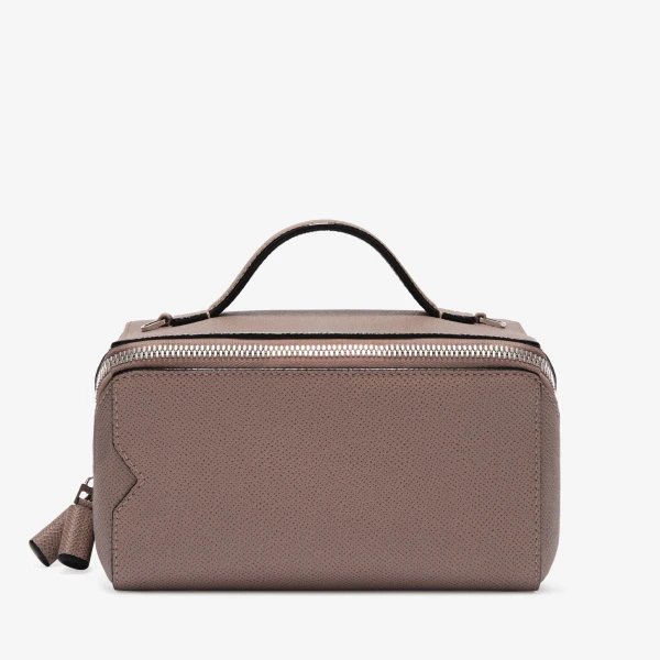 Valextra V-Line Crossbody Vanity Bag in Sahara Brown | Shoulder & Crossbody Bags | Coveti
