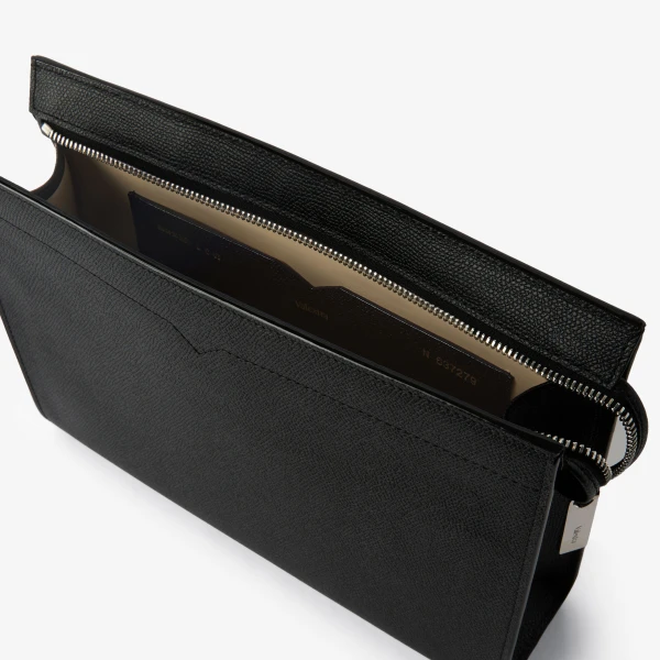 Valextra V-Line Document Holder in Black | Cases | Coveti