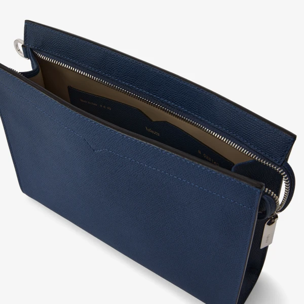 Valextra V-Line Document Holder in Sapphire Blue | Cases | Coveti