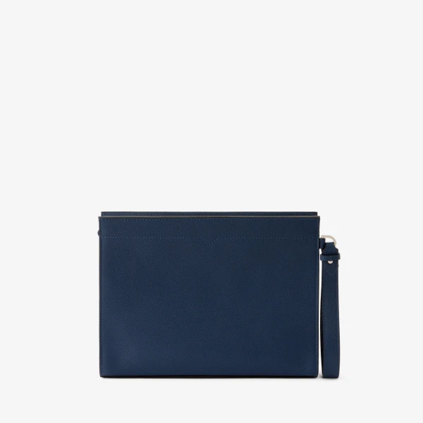 Valextra V-Line Document Holder in Sapphire Blue | Cases | Coveti