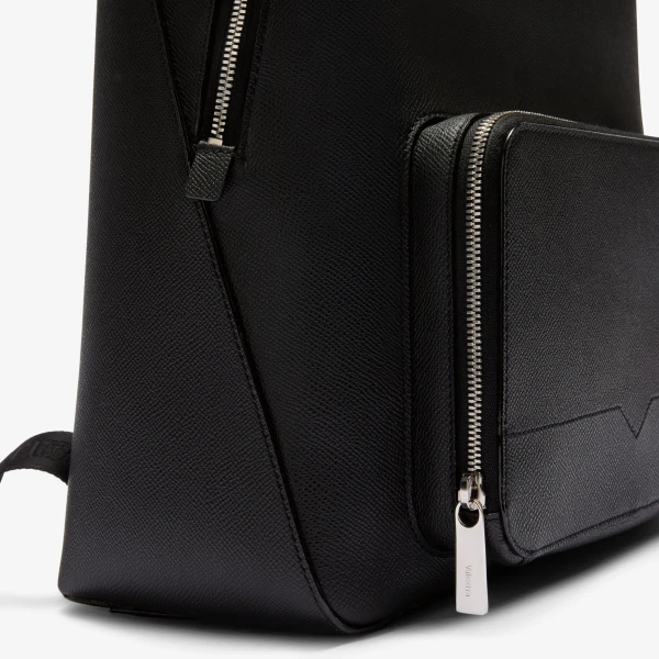 Valextra V-Line Essential Backpack in Black | Men Bags | Coveti