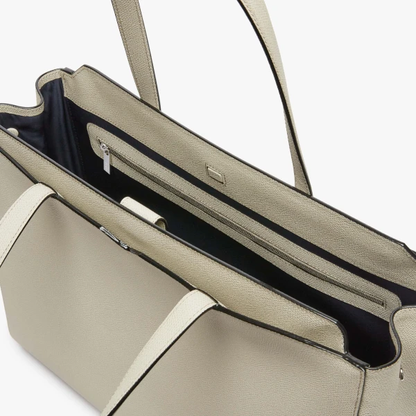 Valextra V-Line Horizontal Shopping Bag in Linen Grey | Men Bags | Coveti