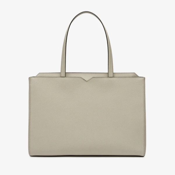 Valextra V-Line Horizontal Shopping Bag in Linen Grey | Men Bags | Coveti