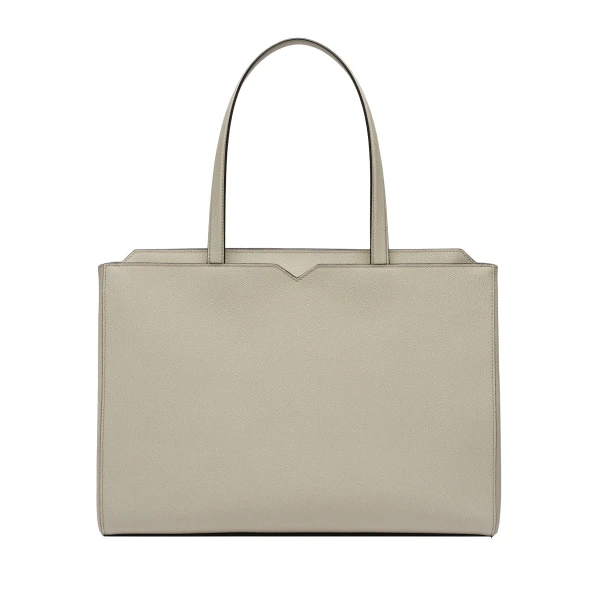 Valextra V-Line Horizontal Shopping Bag in Linen Grey | Men Bags | Coveti
