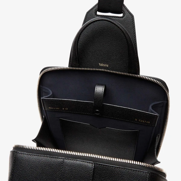 Valextra V-Line One Shoulder Backpack in Black | Men Bags | Coveti