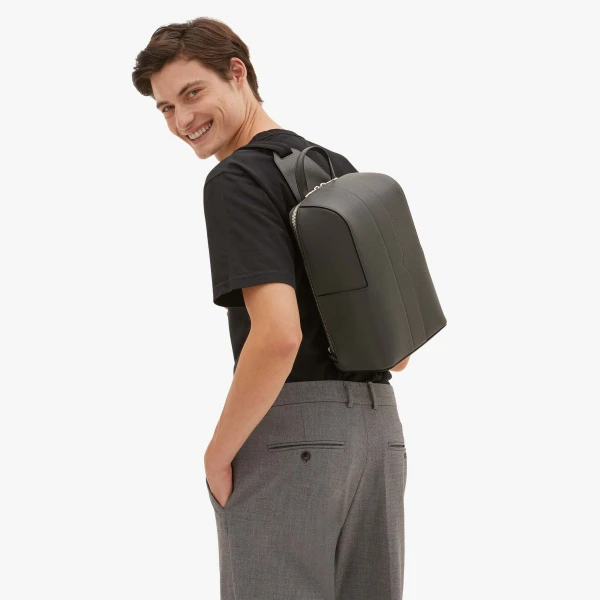 Valextra V-Line One Shoulder Backpack in Smokey Grey | Men Bags | Coveti