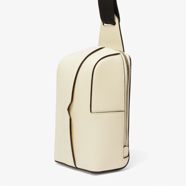 Valextra V-Line One Shoulder Mini Backpack in Pergamena White | Men Bags | Coveti