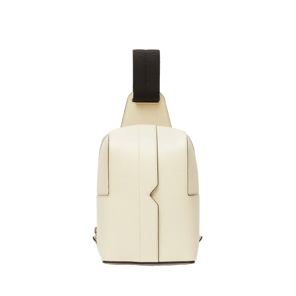 V-Line One Shoulder Mini Backpack in Pergamena White