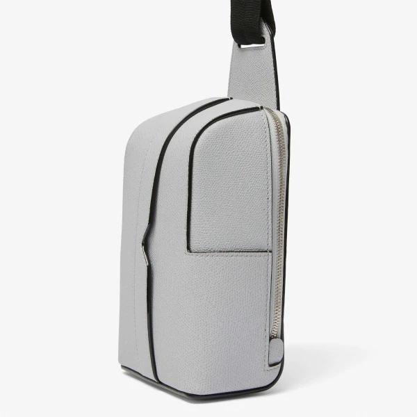 Valextra V-Line One Shoulder Mini Backpack in Stone Grey | Men Bags | Coveti