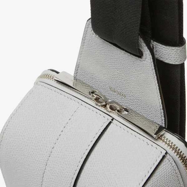 Valextra V-Line One Shoulder Mini Backpack in Stone Grey | Men Bags | Coveti