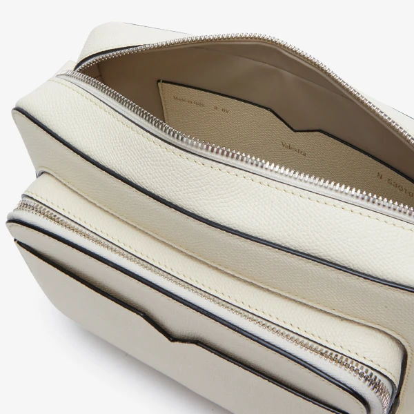 Valextra V-Line Reporter Bag in Pergamena White | Men Bags | Coveti