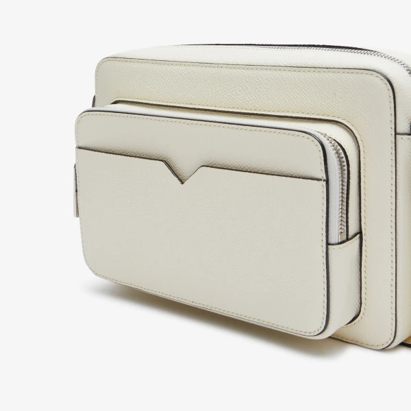 Valextra V-Line Reporter Bag in Pergamena White | Men Bags | Coveti